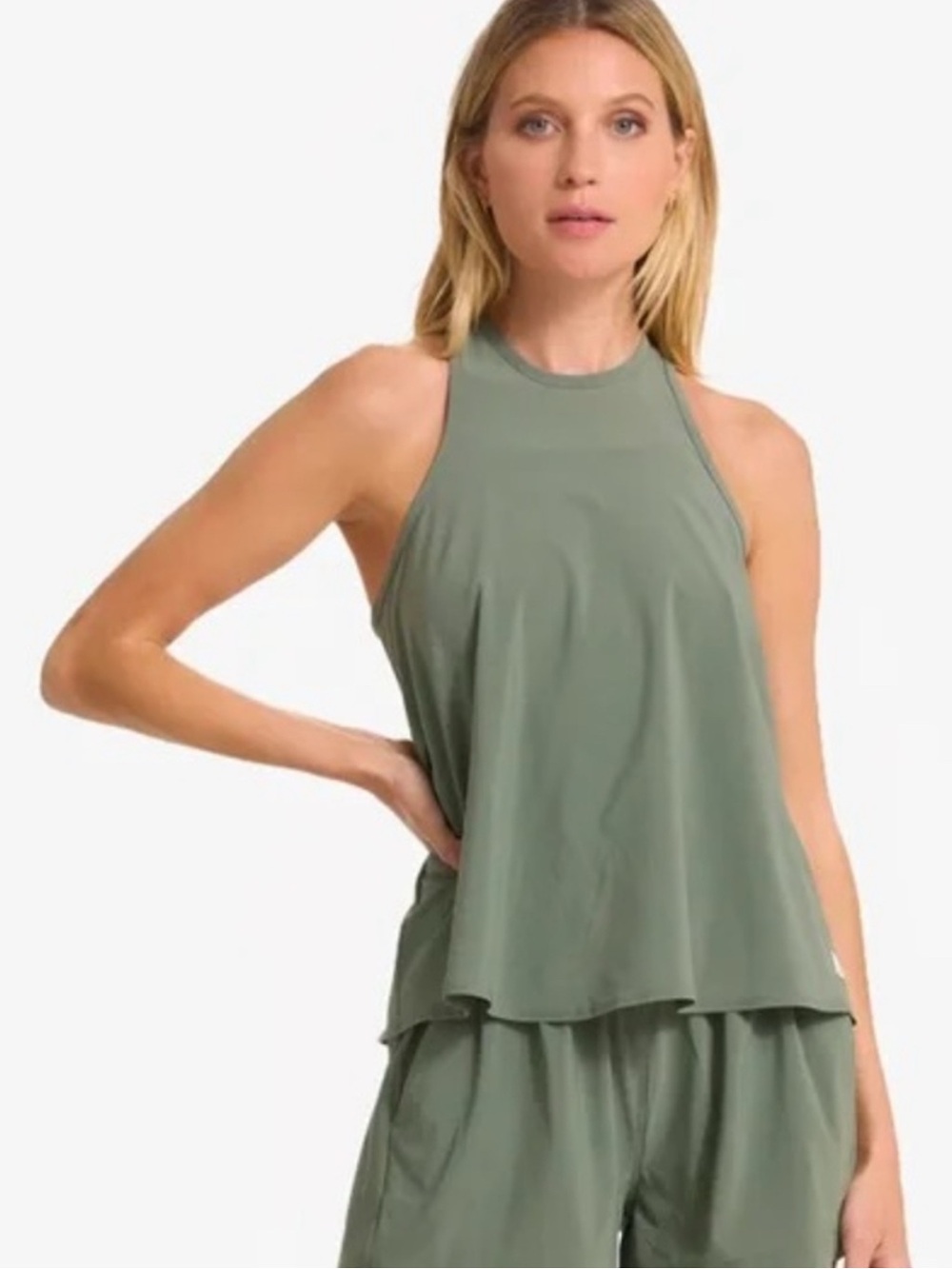 Vuori Villa Tank Pistachio Sleeveless High-Neck Tank